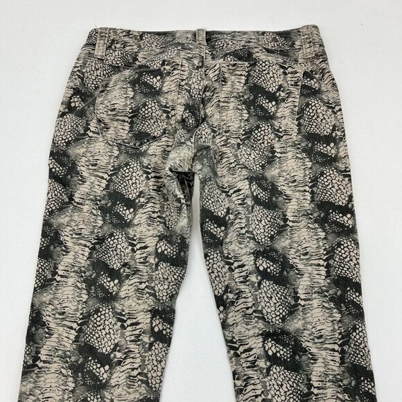 Cabi Diamondback Snake Print Slim Jeans Womens Size 4 Beige/Gray Stretch - Picture 6 of 9